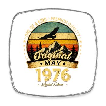 50th Birthday Gift Husband Original May 1976 - Square fridge magnet - white - Front