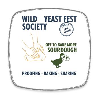 Sauerteig-Wildhefefest Gesellschaft backt weiter - Viereckiger Kühlschrankmagnet - Weiß - Vorne