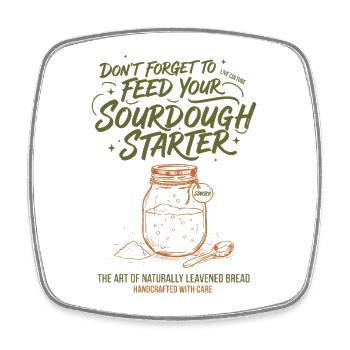 sourdough Starter Bread Baking Baker Era Local - Viereckiger Kühlschrankmagnet - Weiß - Vorne