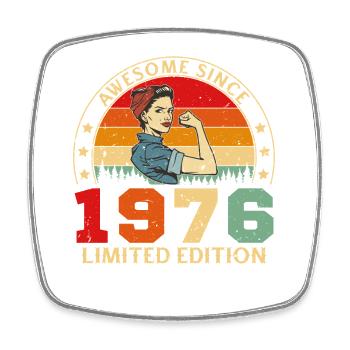 1976 Vintage Retro Birthday Gift - Square fridge magnet - white - Front