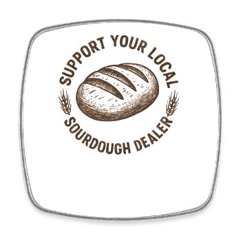 Baking Baker Baker Sourdough Bread Gift Idea - Square fridge magnet - white - Front