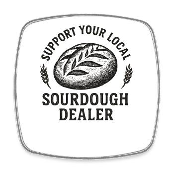 Baking Baker Baker Sourdough Bread Gift Idea - Square fridge magnet - white - Front