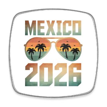 Mexiko 2026 - Viereckiger Kühlschrankmagnet - Weiß - Vorne