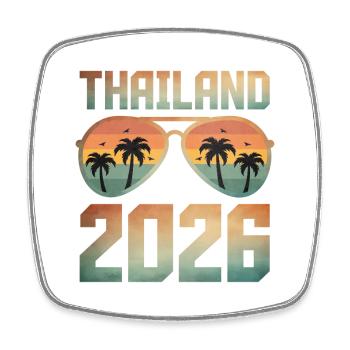 Thailand 2026 - Viereckiger Kühlschrankmagnet - Weiß - Vorne