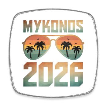 Mykonos 2026 - Viereckiger Kühlschrankmagnet - Weiß - Vorne
