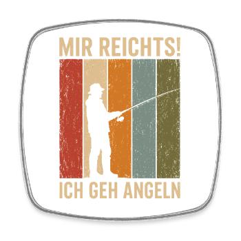 Mir reichts Ich geh angeln Vintage Angler - Viereckiger Kühlschrankmagnet - Weiß - Vorne