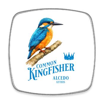 Conception de la nature des oiseaux martin-pêcheurs - Magnet carré - blanc - Devant
