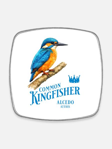 Kingfisher Kingfisher Bird Nature Design - Square fridge magnet - white