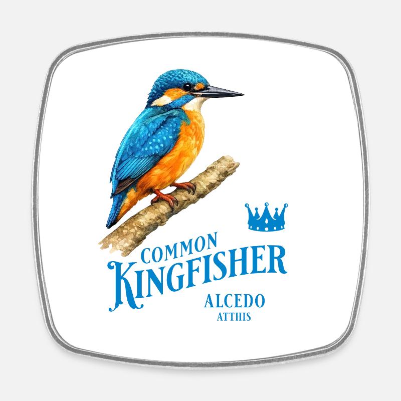 Conception de la nature des oiseaux martin-pêcheurs - Magnet carré - blanc
