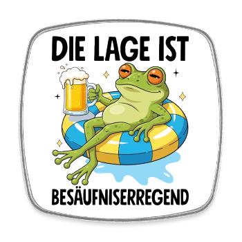 Die Lage Ist Besäufniserregend Frosch - Viereckiger Kühlschrankmagnet - Weiß - Vorne