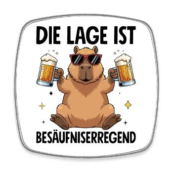 Die Lage Ist Besäufniserregend - Viereckiger Kühlschrankmagnet - Weiß - Vorne