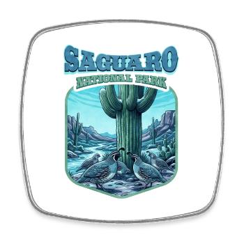 Saguaro National Park Wappen - Viereckiger Kühlschrankmagnet - Weiß - Vorne