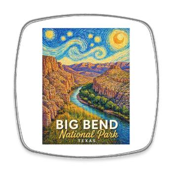 Big Bend National Park Splash of Colors - Square fridge magnet - white - Front