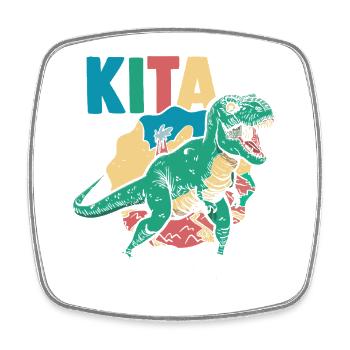 Kita Erste Klasse Dinosaurier Schüler Kindergarten - Viereckiger Kühlschrankmagnet - Weiß - Vorne
