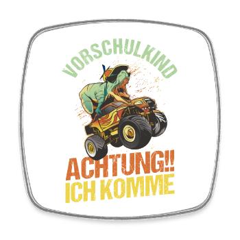 Kita Erste Klasse Dinosaurier Schüler Kindergarten - Viereckiger Kühlschrankmagnet - Weiß - Vorne