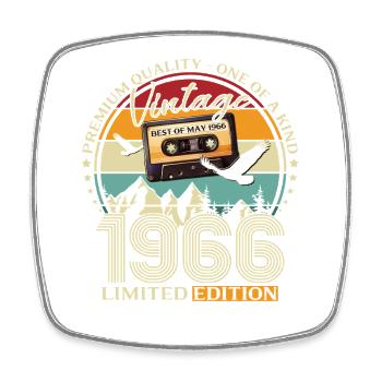 60. Geburtstag Geschenk Mann Best of Mai 1966 - Viereckiger Kühlschrankmagnet - Weiß - Vorne