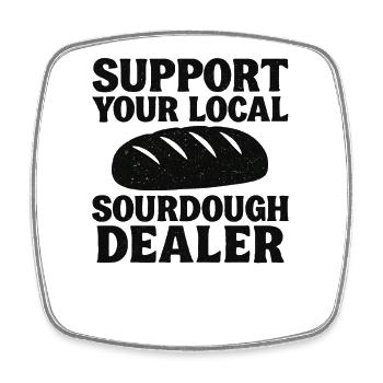 Baking Baker Baker Sourdough Bread Gift Idea - Square fridge magnet - white - Front