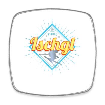 Ischgl in Tirol Österreich Skifahrer Souvenir - Viereckiger Kühlschrankmagnet - Weiß - Vorne