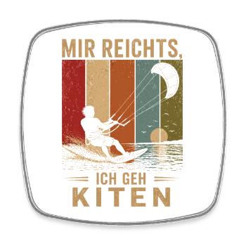 Mir reichts Ich geh kiten Vintage Kitesurfer - Viereckiger Kühlschrankmagnet - Weiß - Vorne