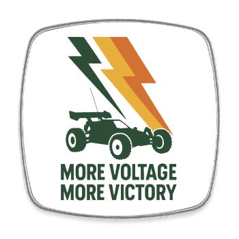 More volts, more victory | RC Car Electric - Square fridge magnet - white - Front