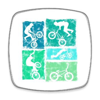 Vintage BMX Retro-Grafik Für Echte Biker - Viereckiger Kühlschrankmagnet - Weiß - Vorne