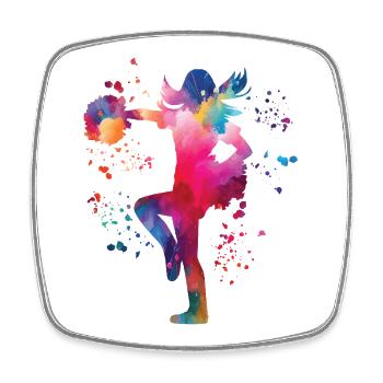 Cheerpom pom girls Mom Cheerleading - Magnet carré - blanc - Devant