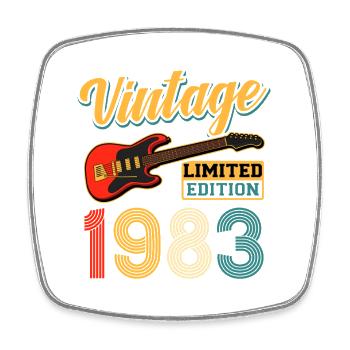 Vintage 1983 Guitar Limited Edition Design - Viereckiger Kühlschrankmagnet - Weiß - Vorne