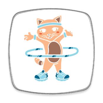 Hula Hup Huller Hullern Huller Hoop Cat - Square fridge magnet - white - Front