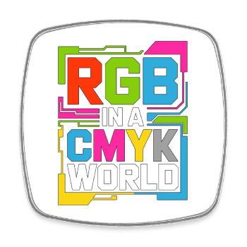 Print Designer RGB In A CMYK World Print Expert - Square fridge magnet - white - Front