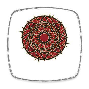 Devil Demon Mask Death Fantasy Satan Halloween - Square fridge magnet - white - Front