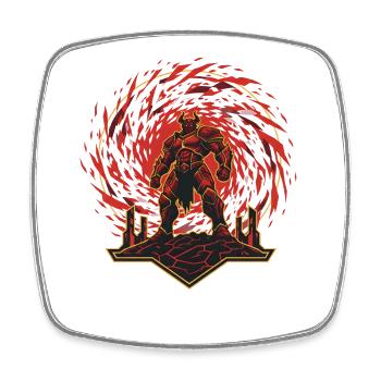 Teufel Dämon Maske Tod Fantasy Satan Halloween - Viereckiger Kühlschrankmagnet - Weiß - Vorne