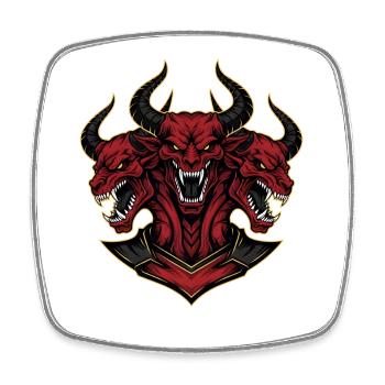 Devil Demon Mask Death Fantasy Satan Halloween - Square fridge magnet - white - Front