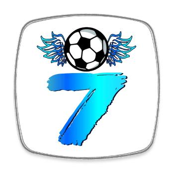 7. Geburtstag Sieben Fußball - Viereckiger Kühlschrankmagnet - Weiß - Vorne