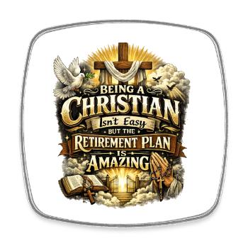 Being a Christian isn't easy - Christen Jesus - Viereckiger Kühlschrankmagnet - Weiß - Vorne