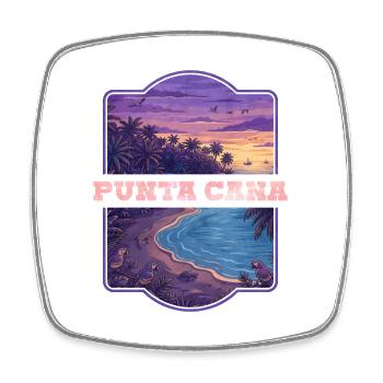 Punta Cana Tropischer Abend - Viereckiger Kühlschrankmagnet - Weiß - Vorne