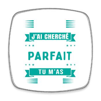 Papa, ich habe nach dem perfekten Geschenk gesucht – Humor - Viereckiger Kühlschrankmagnet - Weiß - Vorne