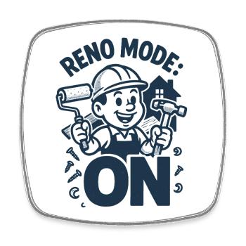 Renomodus an | Renovierung Heimwerker - Viereckiger Kühlschrankmagnet - Weiß - Vorne
