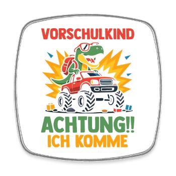 Kita Erste Klasse Dinosaurier Schüler Kindergarten - Viereckiger Kühlschrankmagnet - Weiß - Vorne