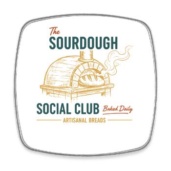 Sauerteigbrot Backen Bäcker Sozialclub Gebacken - Viereckiger Kühlschrankmagnet - Weiß - Vorne
