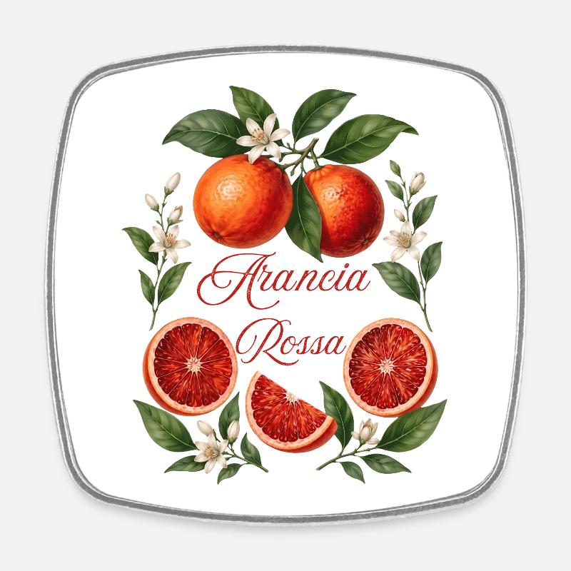Arancia Rossa Citrus Floral - Square fridge magnet - white