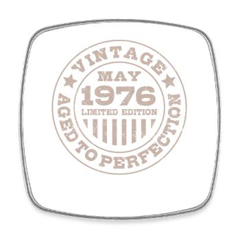 Vintage May 1976 | Aged to perfection | Birthday - Square fridge magnet - white - Front