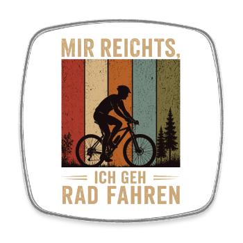 Mir reichts Ich geh Rad fahren Retro Fahrrad - Viereckiger Kühlschrankmagnet - Weiß - Vorne