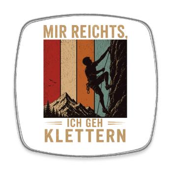 Mir reichts Ich geh klettern Retro Bergsport - Viereckiger Kühlschrankmagnet - Weiß - Vorne