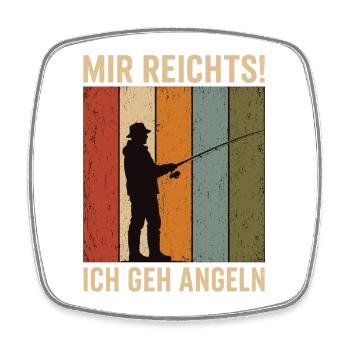 Mir reichts Ich geh angeln Retro Angler Shirt - Viereckiger Kühlschrankmagnet - Weiß - Vorne