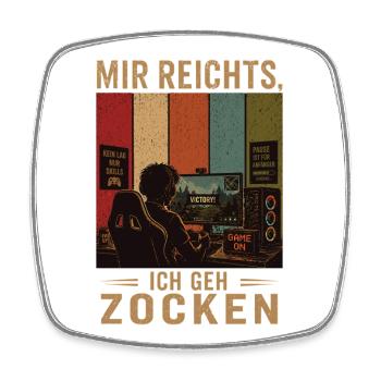 Mir reichts Ich geh zocken Retro Gamer Shirt - Viereckiger Kühlschrankmagnet - Weiß - Vorne