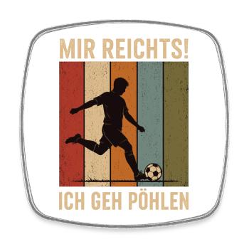 Mir reichts Ich geh pöhlen Retro Fußball Shirt - Viereckiger Kühlschrankmagnet - Weiß - Vorne