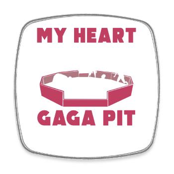 My Heart Beat for Gaga Pit - Square fridge magnet - white - Front