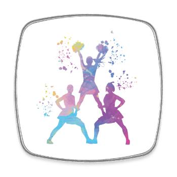 Cheerpom pom girls Mom Cheerleading - Magnet carré - blanc - Devant