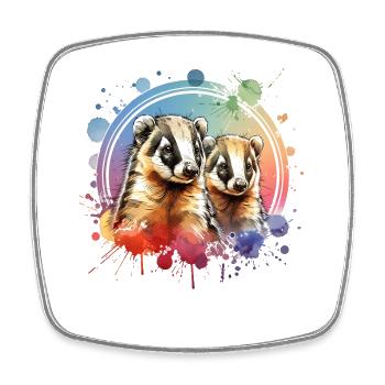 Nasenbär Coati - Magnet carré - blanc - Devant