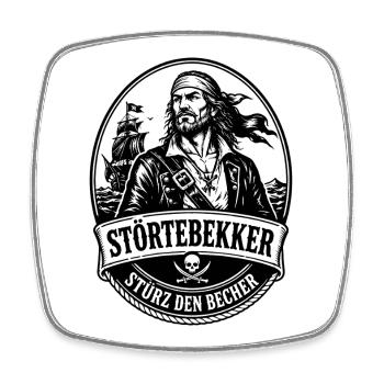 Störtebekker Stürz den Becher Pirat Legende - Viereckiger Kühlschrankmagnet - Weiß - Vorne